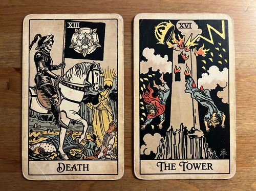 Death and The Tower Tarot card combination