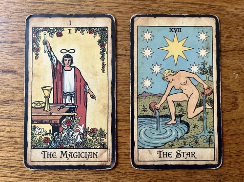 Die Tarotkartenkombination „Der Magier“ und „Der Stern“