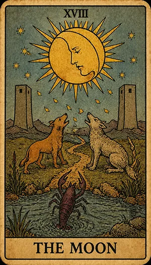 Der Mond in aufrechter Position