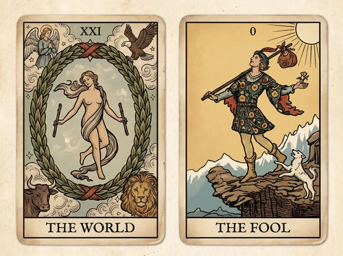 TarotCards.io | Die Bedeutung der Tarotkarte „Die Welt“ – Die Karte der Vollendung