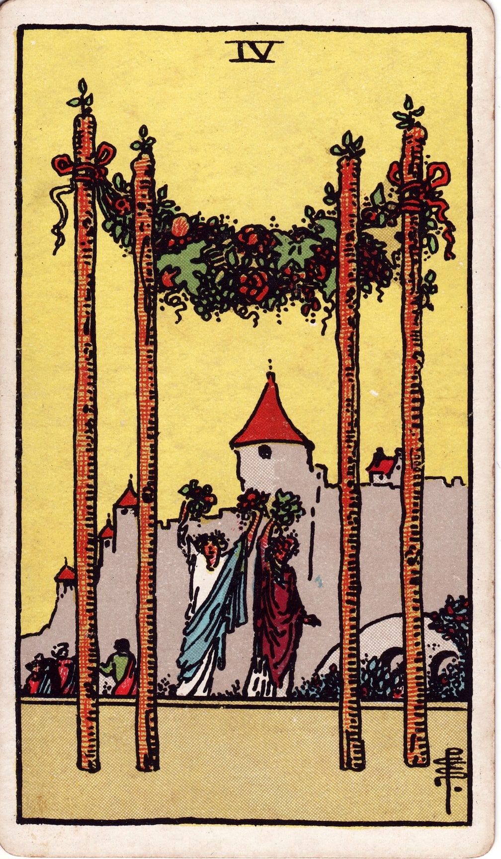 Four of Wands Tarot Card Meaning: Celebration, Stability, and Harmony