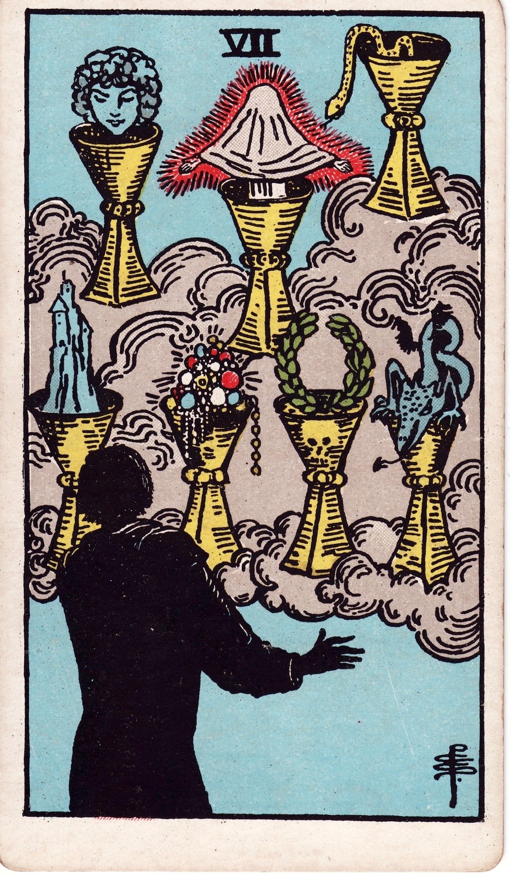Seven of Cups Tarot Card Meaning: Choices, Dreams & Illusions