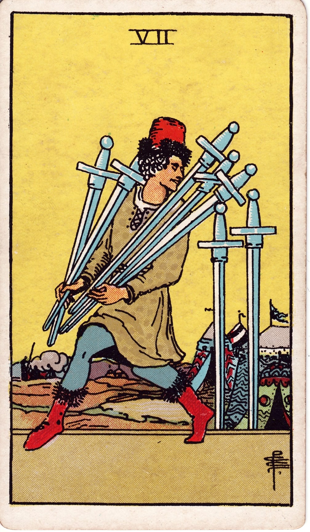 Seven of Swords Tarot Card Meaning: Deception, Strategy & Hidden Truths