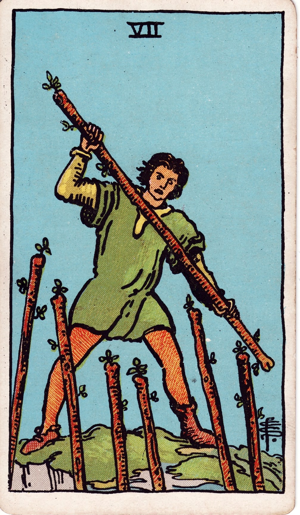 The Seven of Wands Tarot Card Meaning: Standing Your Ground, Resilience, and Challenges