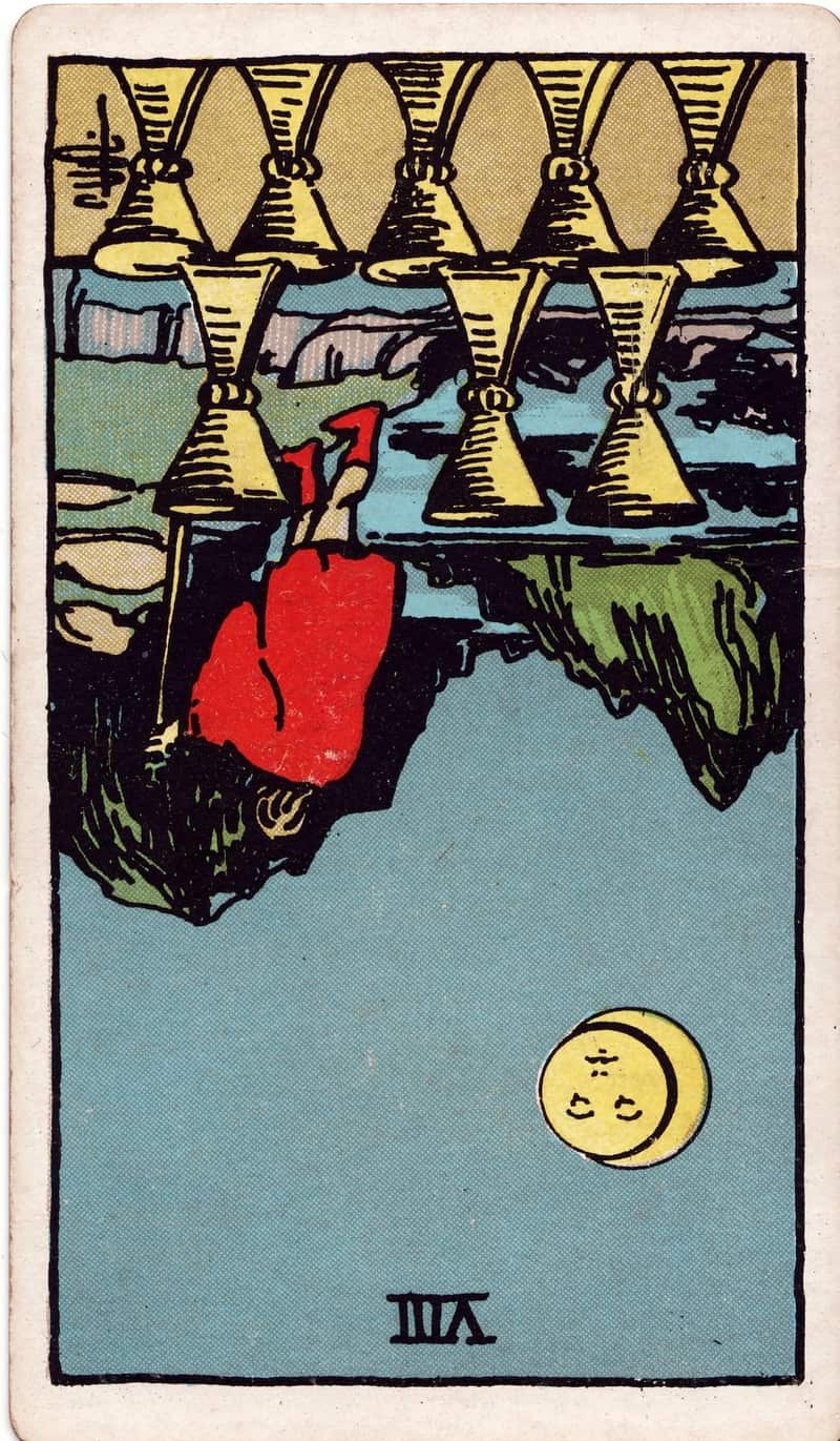 Eight of Cups reversed tarot card