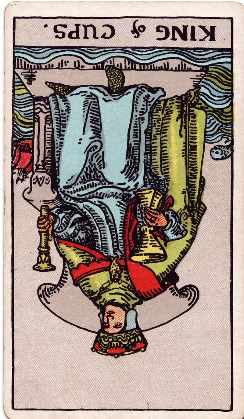 King of Cups reversed tarot card