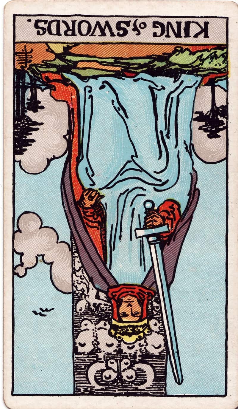 King of Swords reversed tarot card