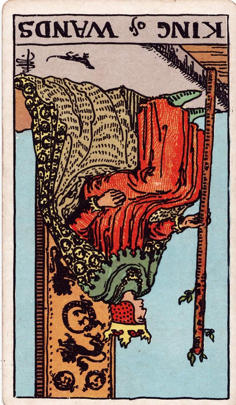 King of Wands reversed tarot card