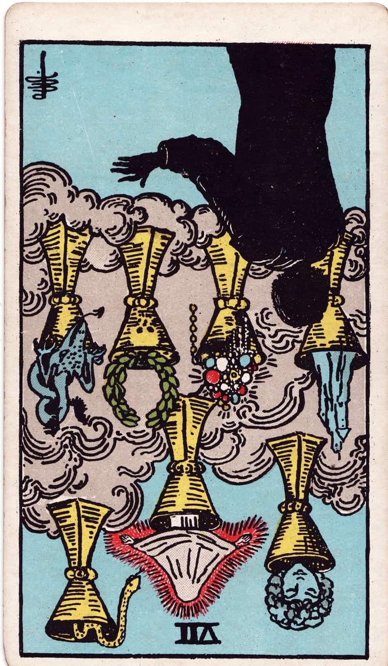 Seven of Cups reversed tarot card