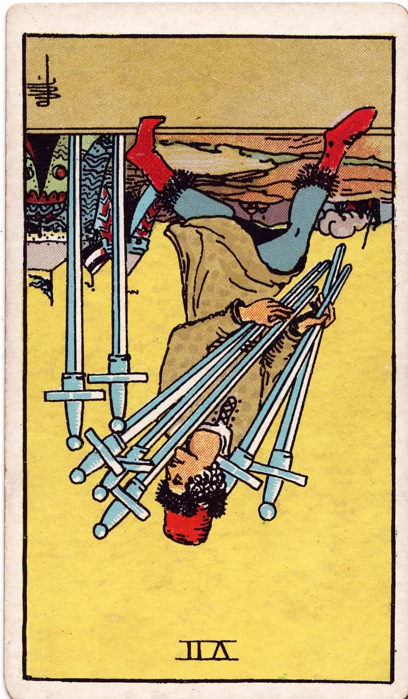 Seven of Swords reversed tarot card