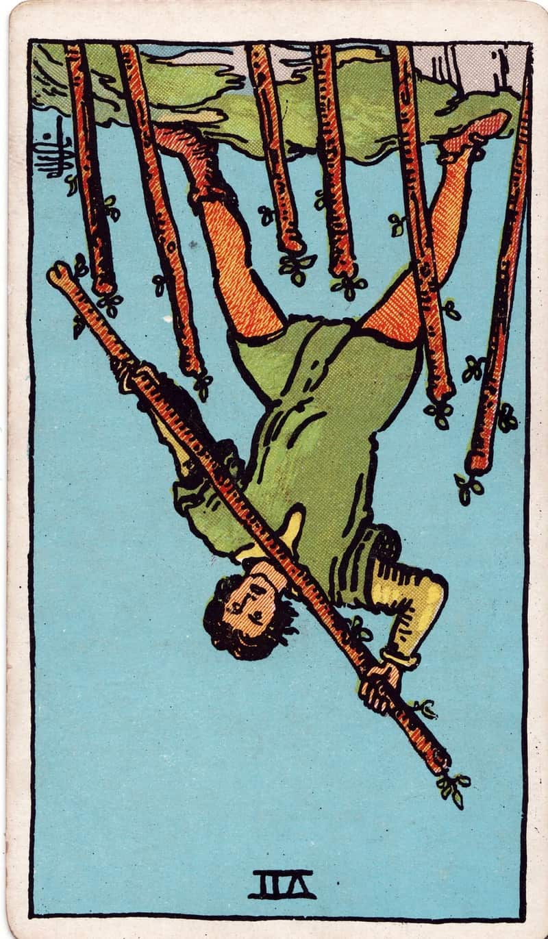 Seven of Wands reversed tarot card