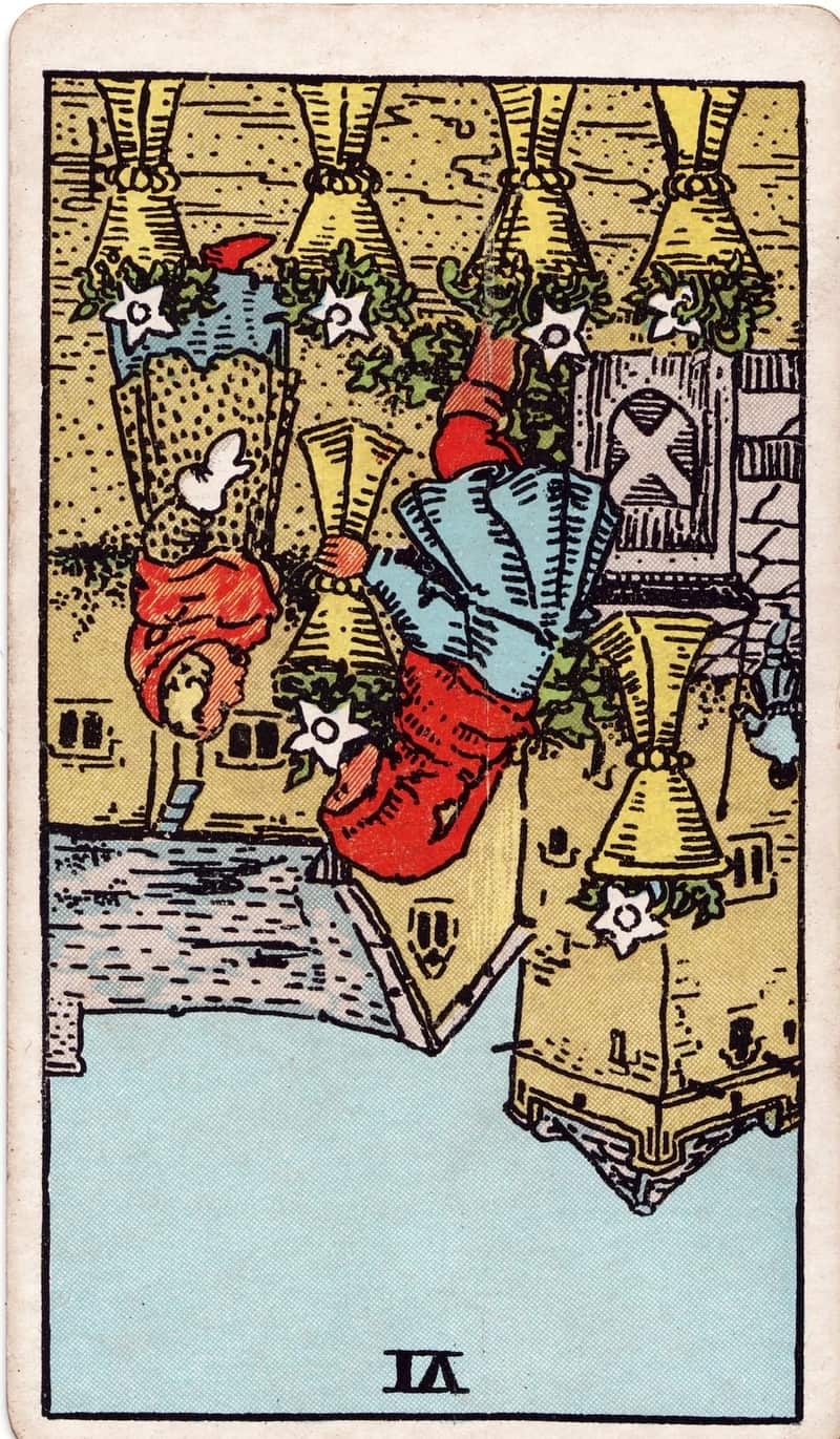 Six of Cups reversed tarot card
