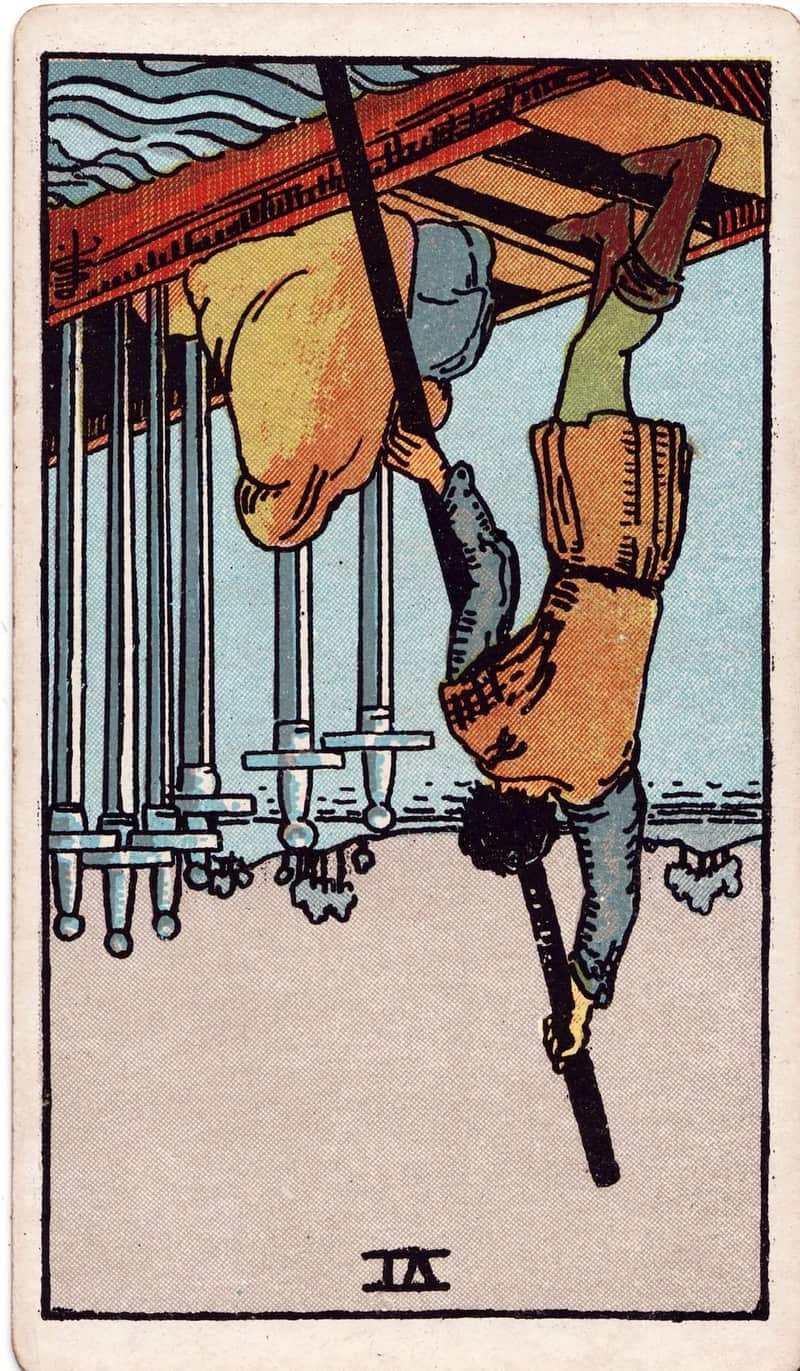 Six of Swords reversed tarot card