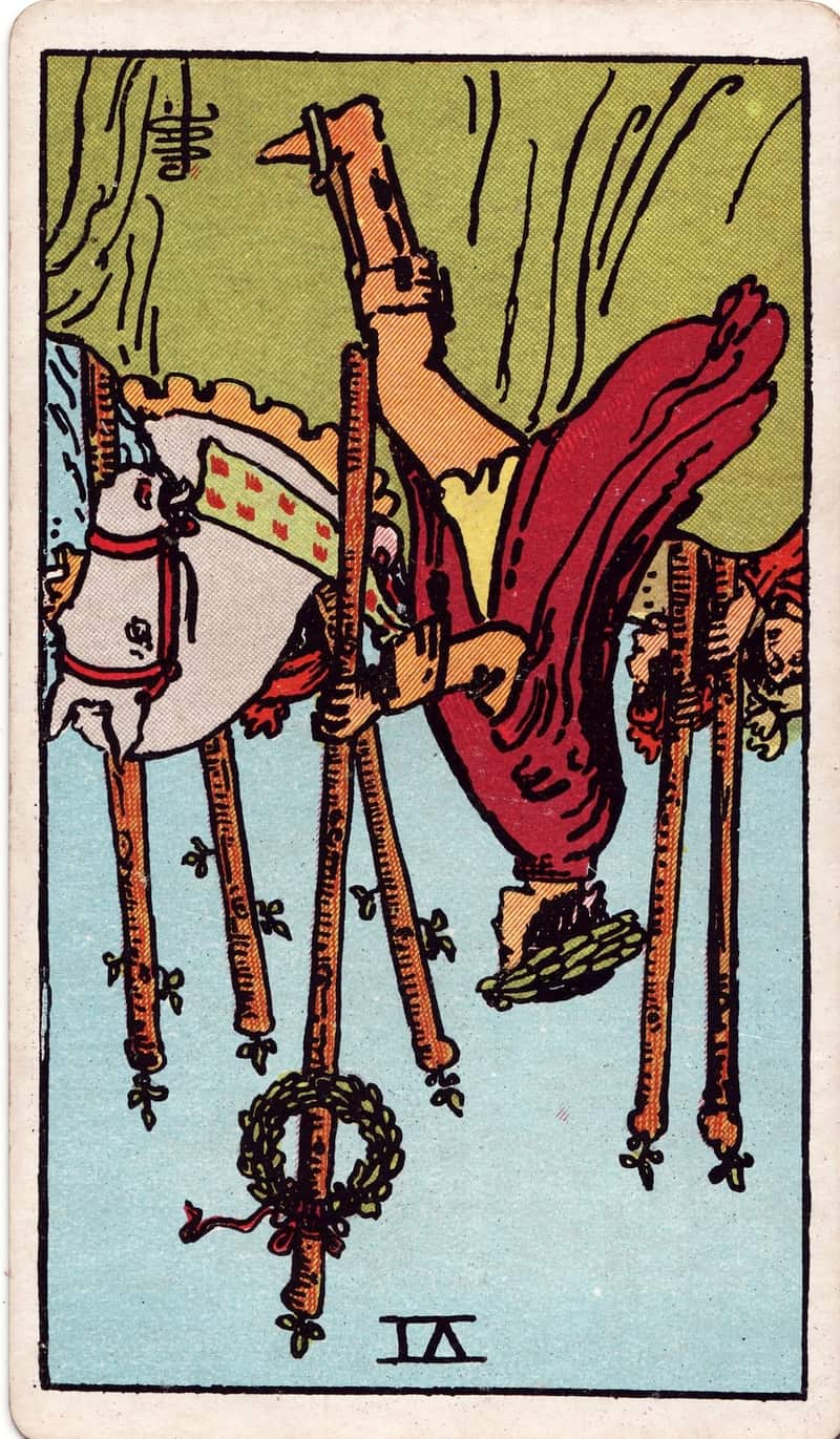 Six of Wands reversed tarot card