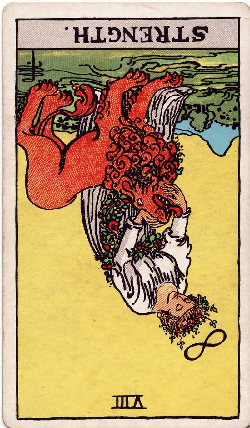 Strength reversed tarot card