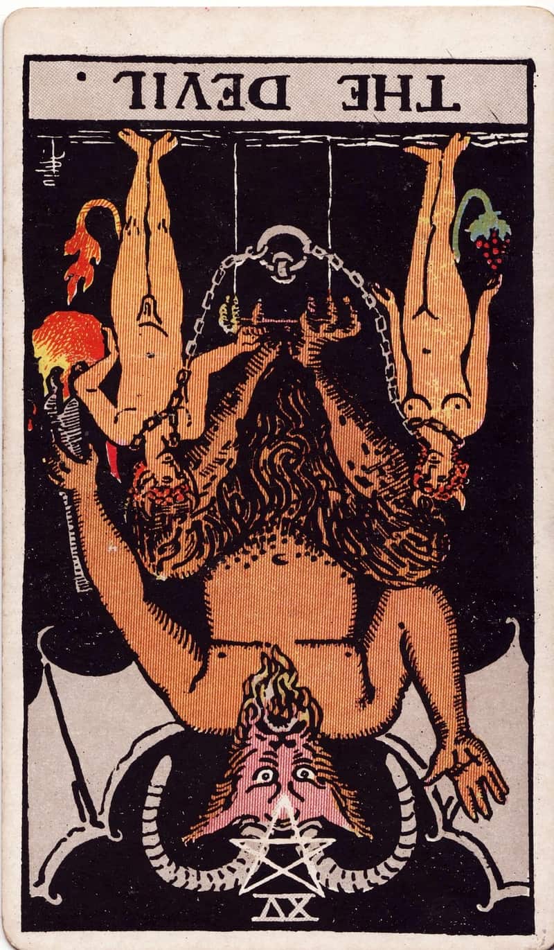 The Devil reversed tarot card