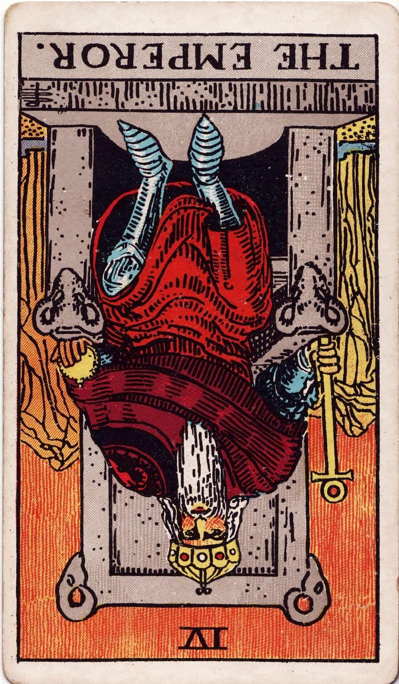 The Emperor reversed tarot card