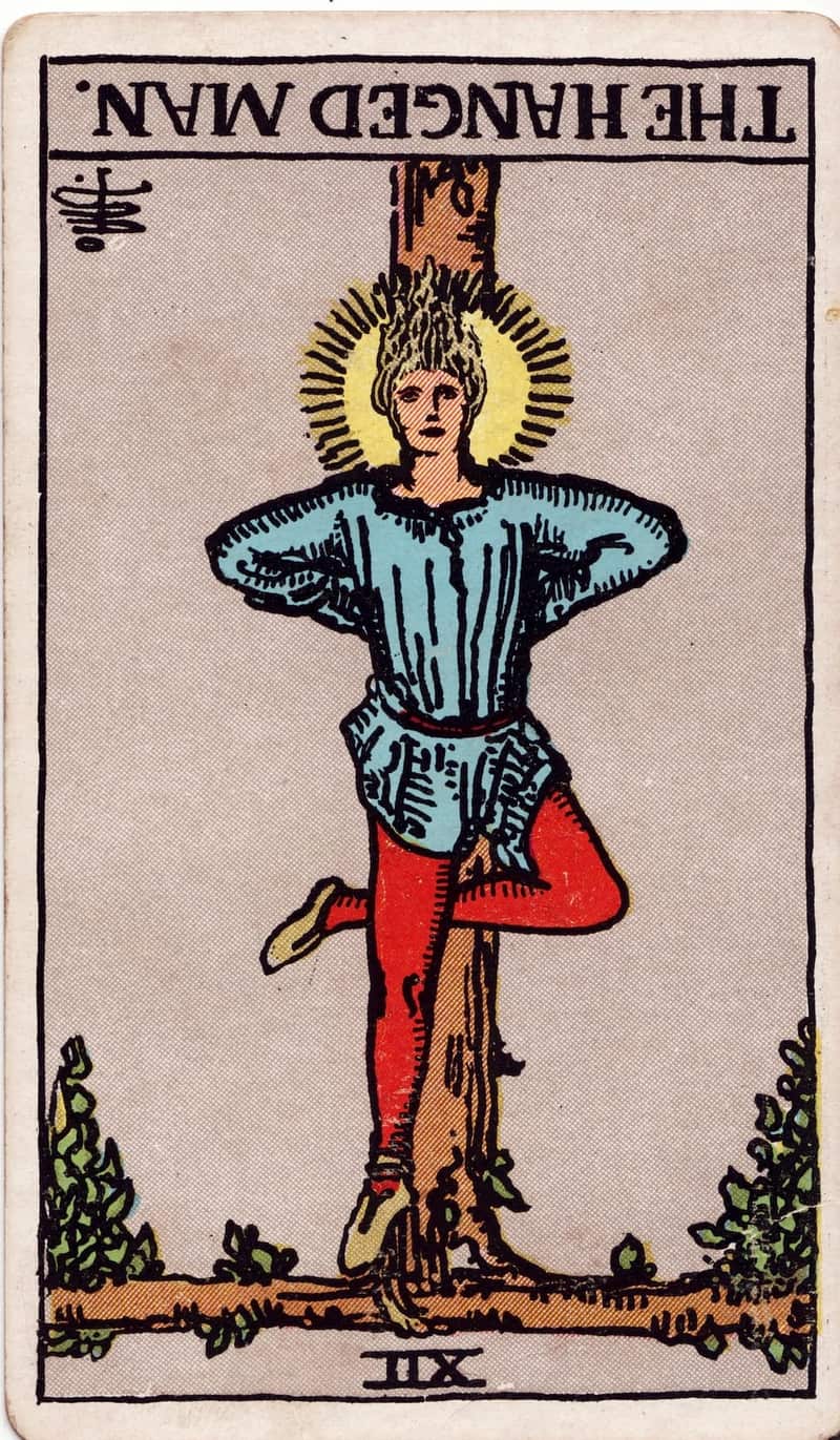 The Hanged Man reversed tarot card