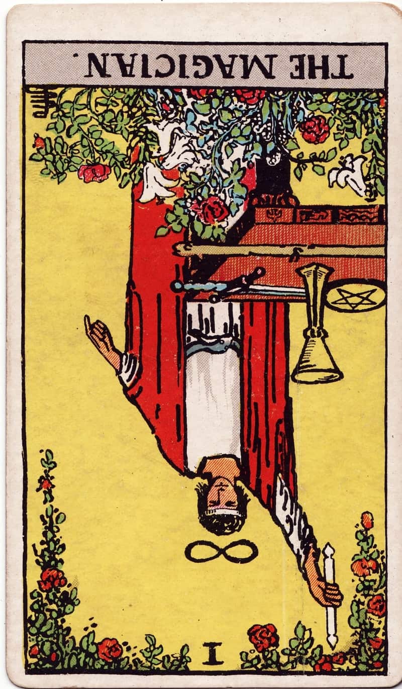 The Magician reversed tarot card