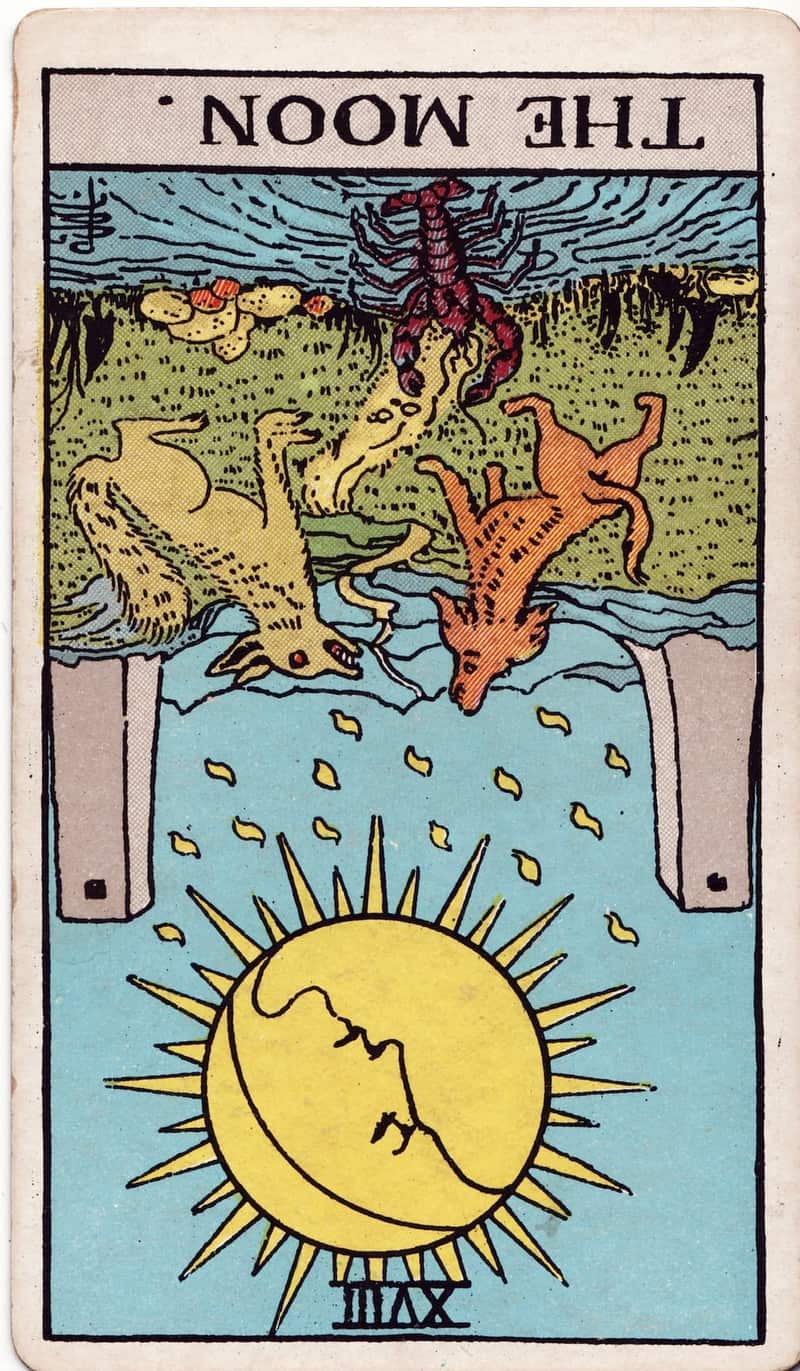 The Moon reversed tarot card